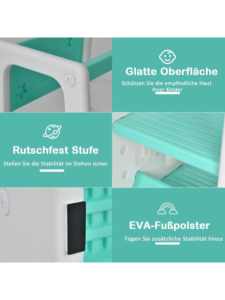 COSTWAY 2 Stufen Lernturm in Grün günstig kaufen 90 cm