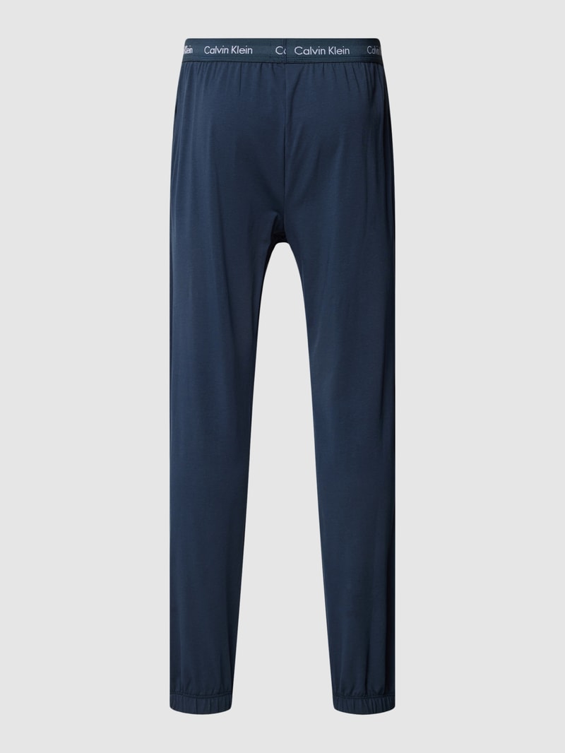 Pyjama-Hose mit Label-Details in dunkelblau
