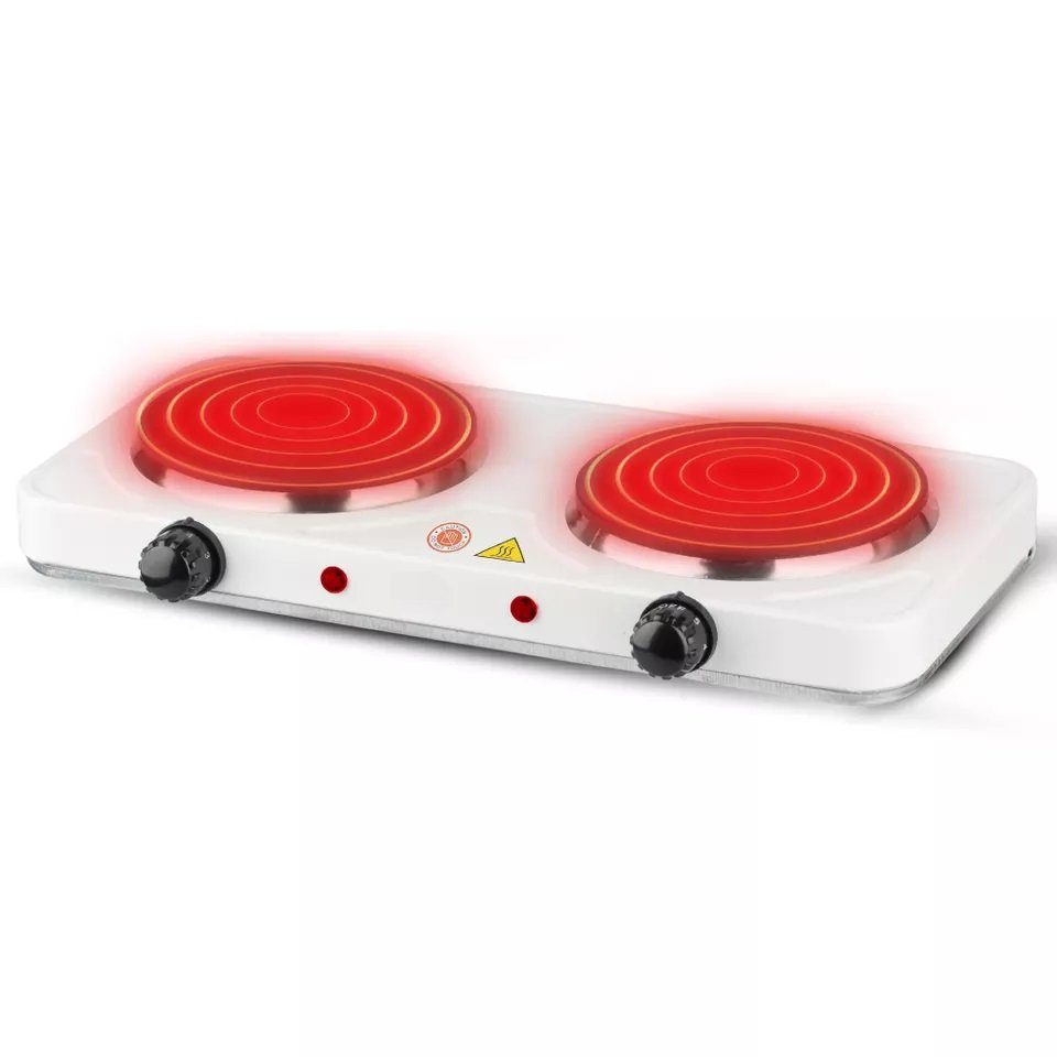 Cheffinger Doppelkochplatte, Herdplatte 2 x 1000Watt Kochplatte Camping Tragbar Kochplatte