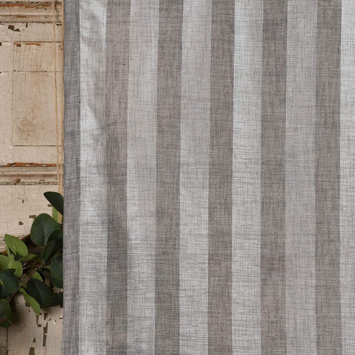 Meterware Rasch Textil Stores Shine Längsstreifen Leinenstruktur grau silber 30, halbtransparent, Kunstfaser, überbreit