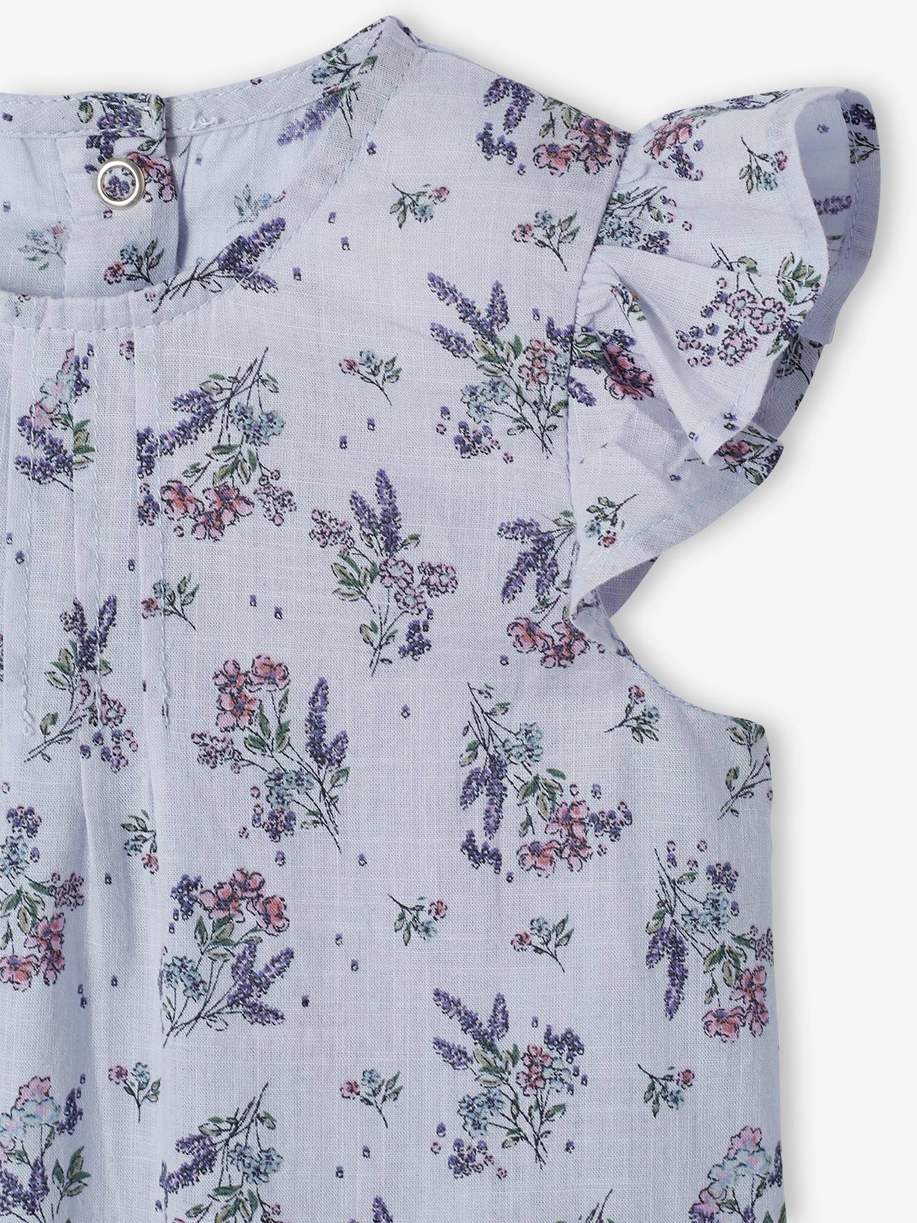 Ensemble combinaison + bandeau imprimés bébé fille caramel