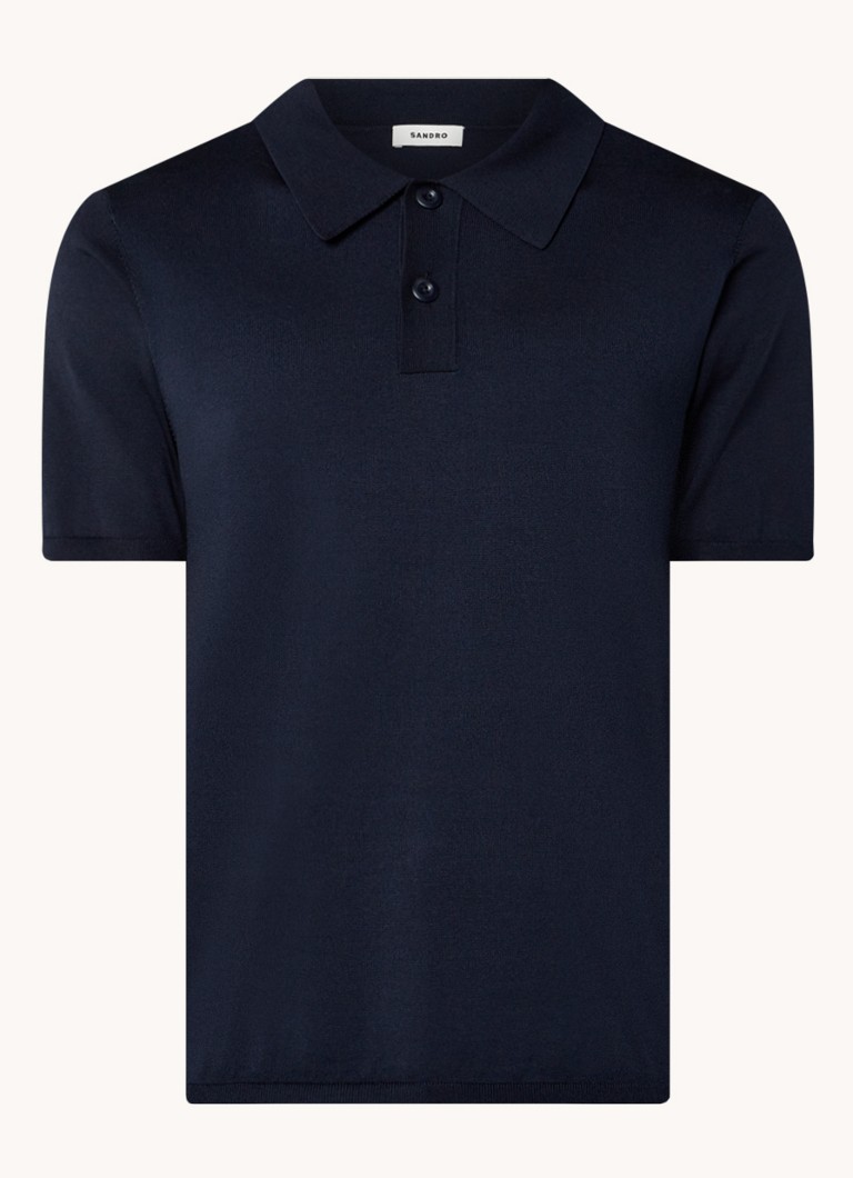 Sandro  Regular fit fijngebreide polo met stretch