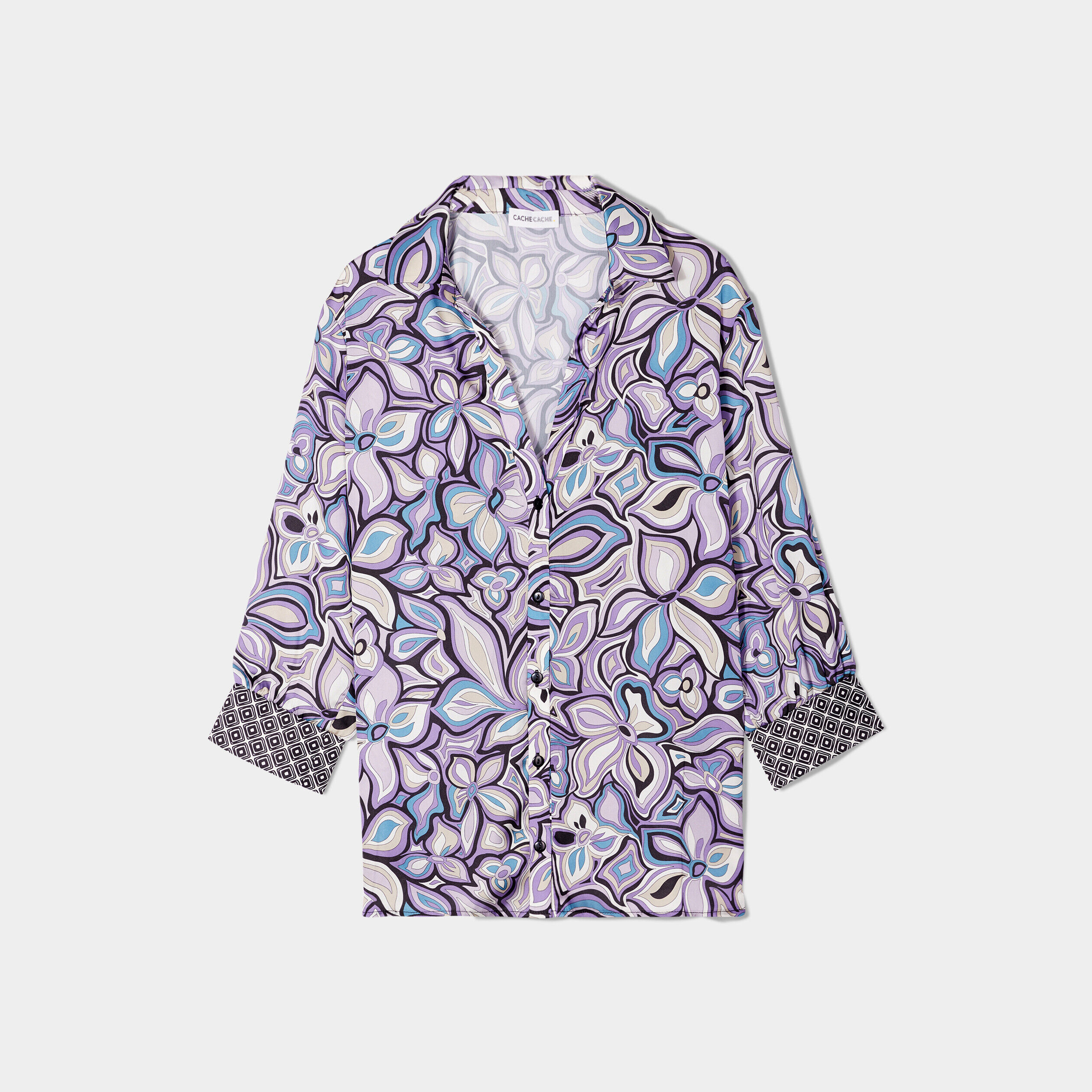 Chemise à manches longues mauve femme | Cache Cache