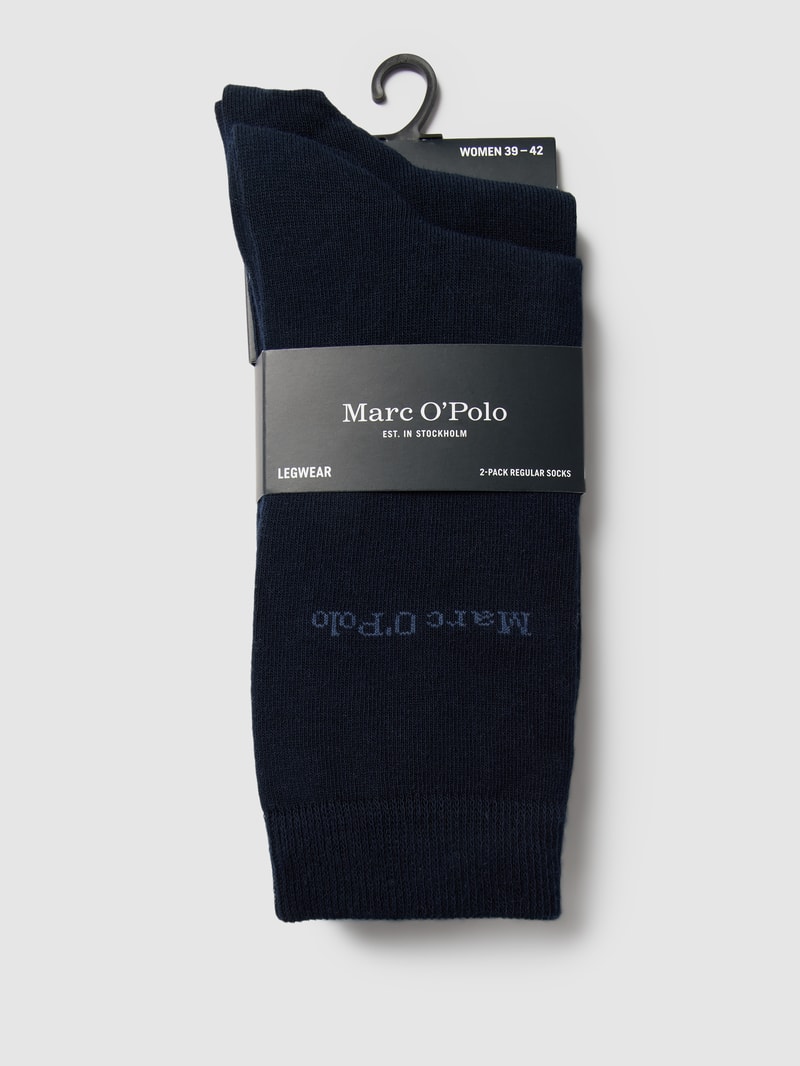 Socken mit Label-Detail im 2er-Pack Modell 'Valentina' in marineblau