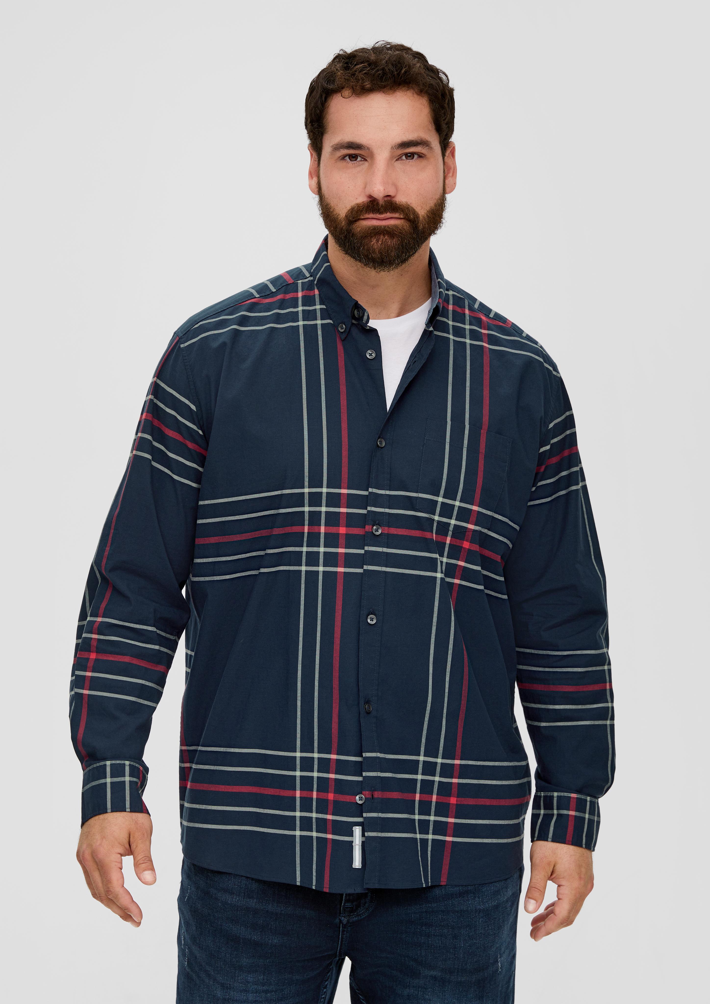 Slim: Karohemd aus Baumwollstretch  2139629-59N2