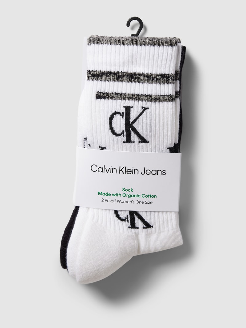 Socken mit Label-Details im 2er-Pack in weiß