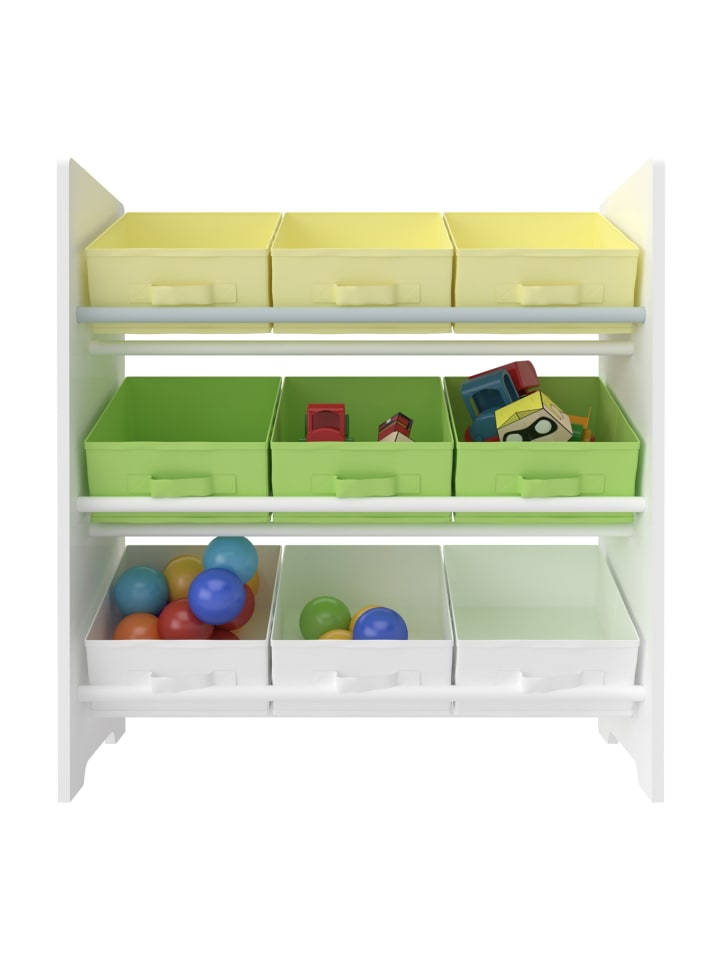 en.casa Kinderregal Boiro in Gelb Grün (H)59.5cm (B)62cm (T)29.5cm günstig kaufen onesize