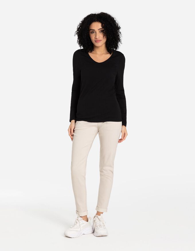 Langarmshirt - V-Ausschnitt