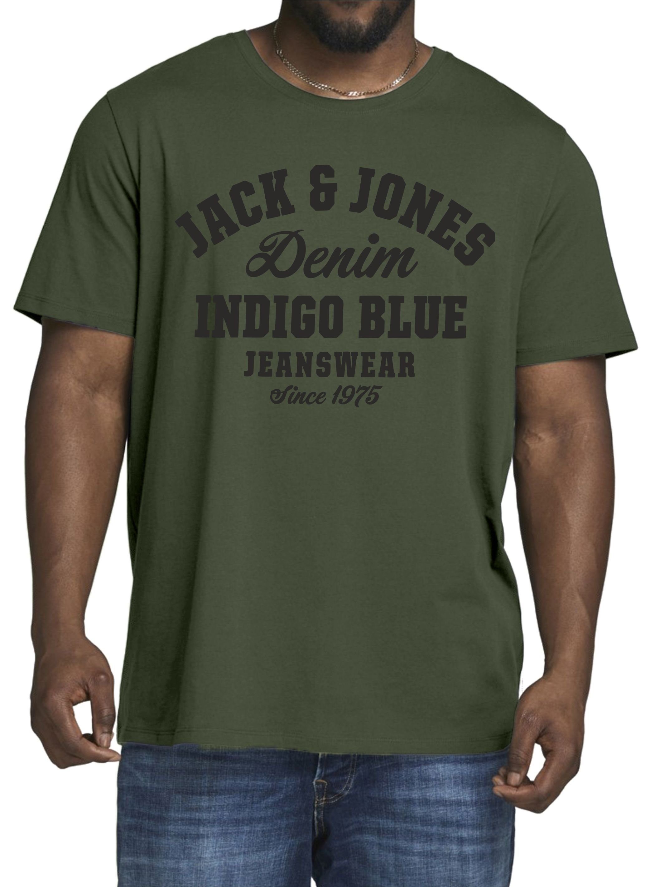 Jack & Jones Print-Shirt (2er-Pack) in Unifarben, aus Baumwolle