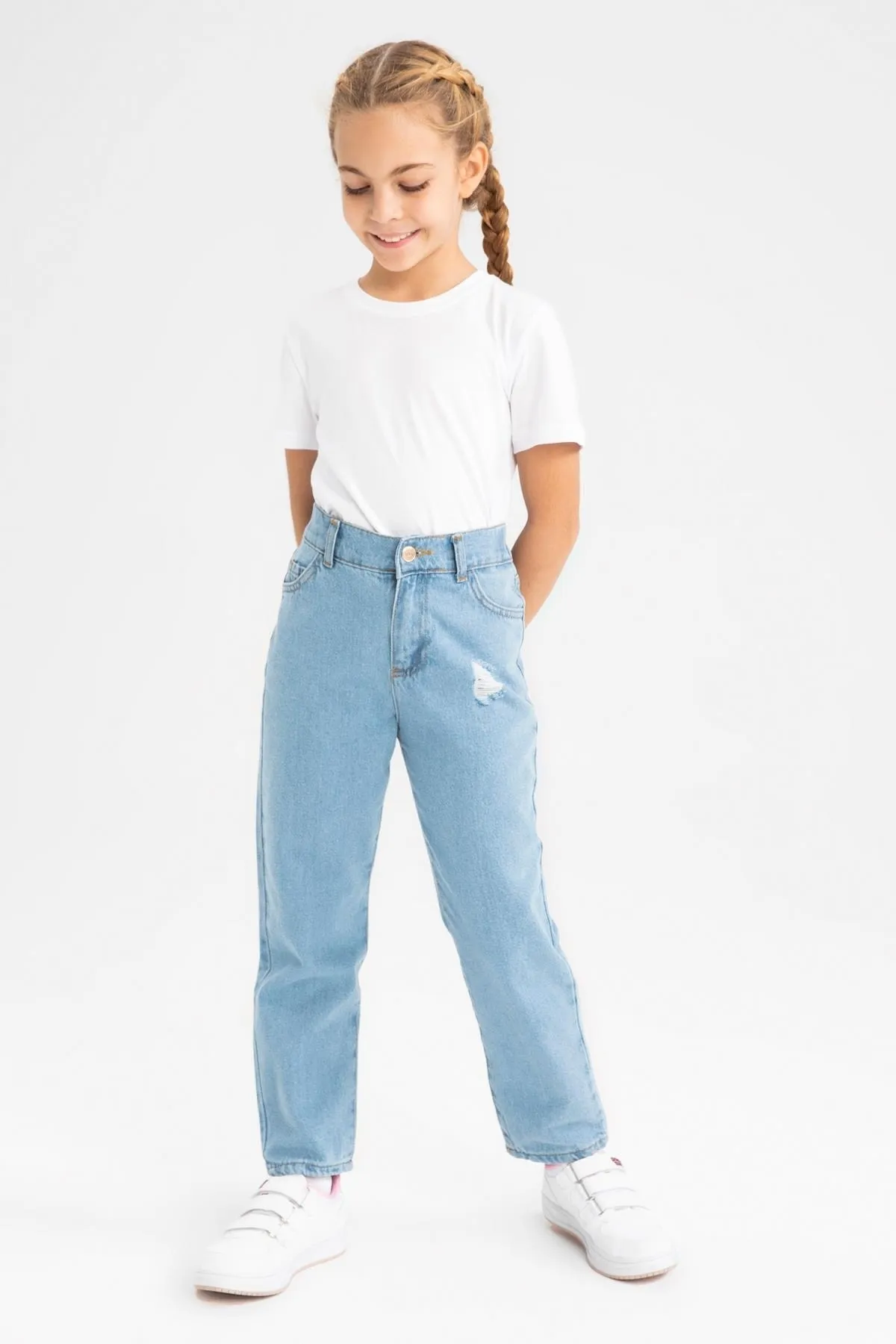 DeFacto  Zerrissene Mom-Fit-Jeanshose für Mädchen