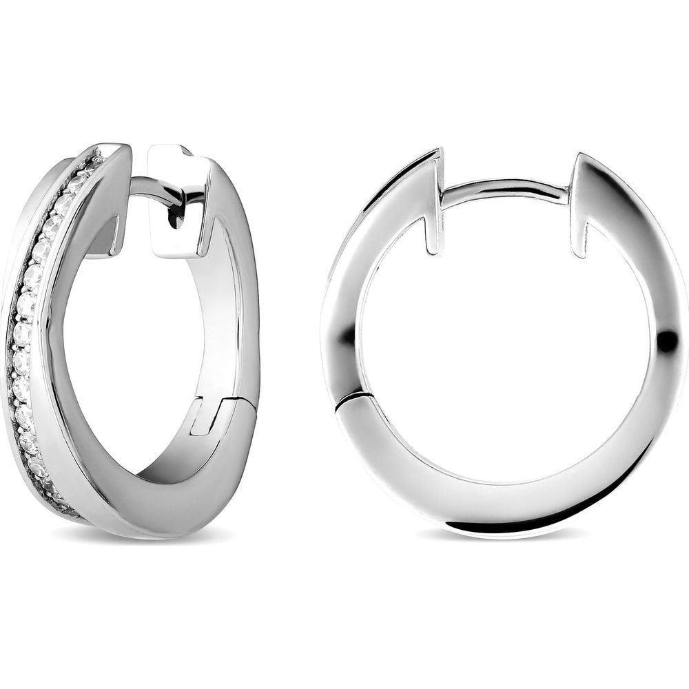 Jette Créoles 925 Argent rhodié Boucles d'oreilles