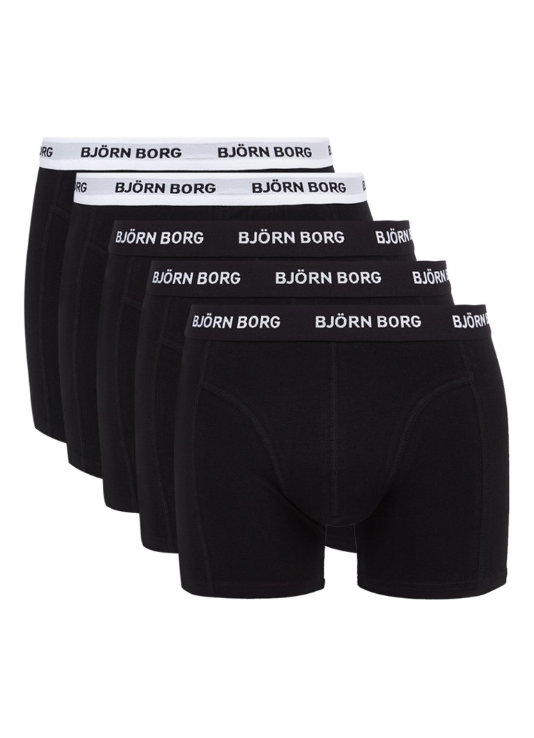 Boxer Björn Borg Sammy, tinta unita, confezione da 5
