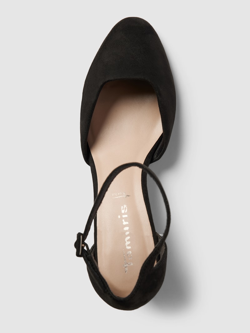 Pumps mit Dornschließe in schwarz