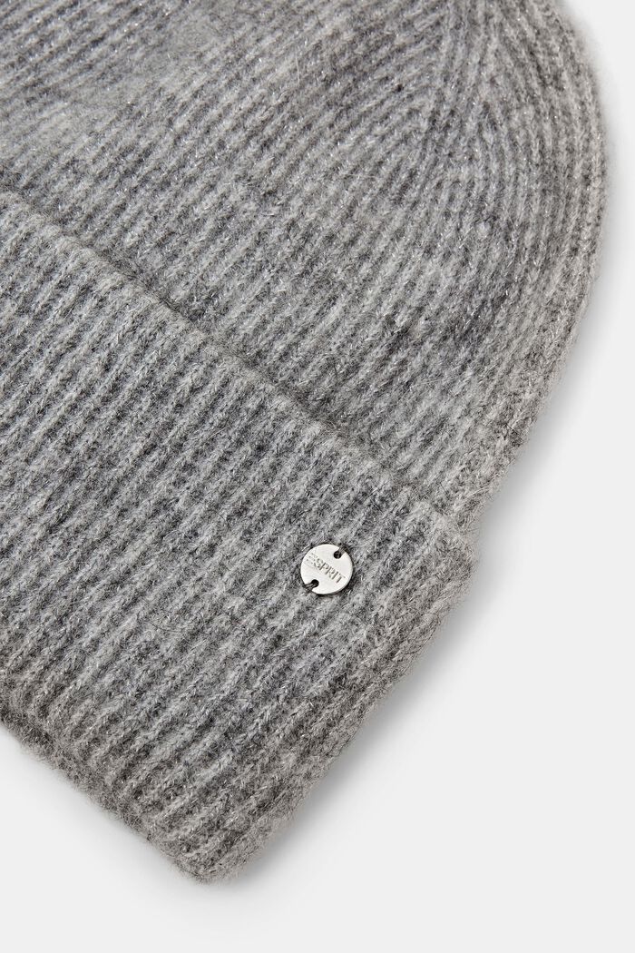 Gerippte Beanie aus Mohair-Wolle-Mix