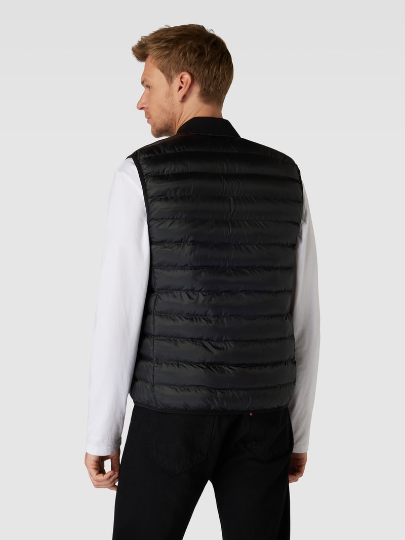 Steppweste mit Label-Stitching in schwarz