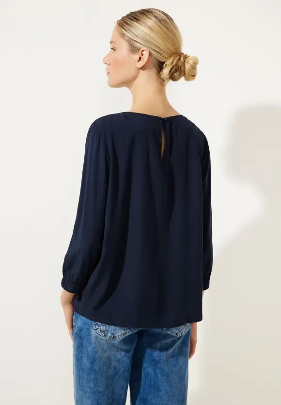 Street One Unifarbene Bluse mit Falten