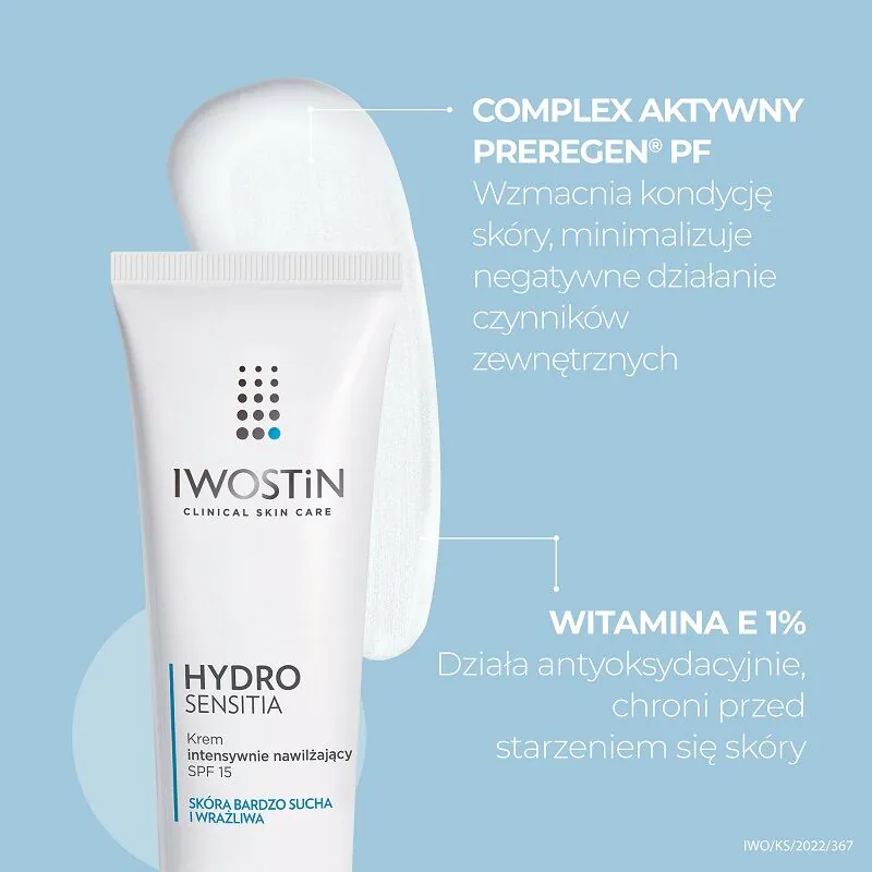 Iwostin Hydro Sensitia intenzivno hidratantna krema za lice SPF 15