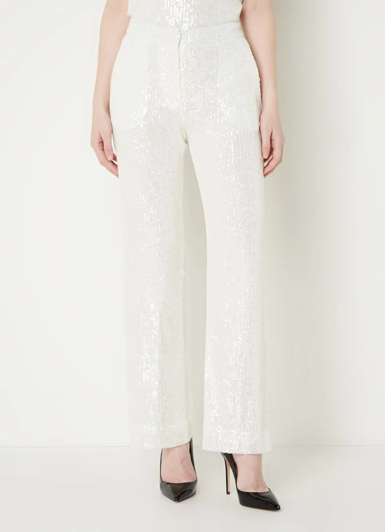 Pantaloni con paillettes Claudie Pierlot, taglio dritto, vita media