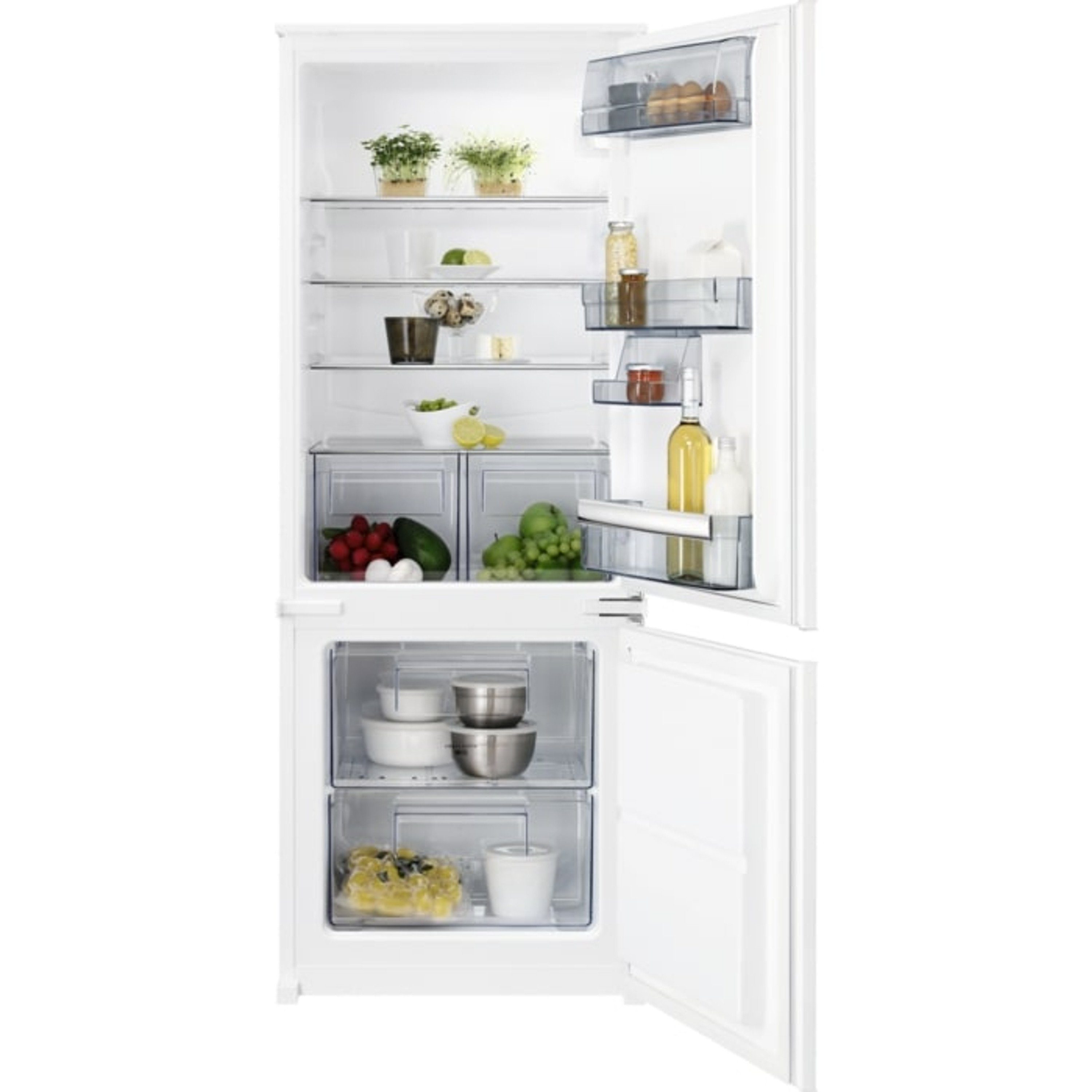 AEG Einbaukühlgefrierkombination SCB614F1LS, 144 cm hoch, 55 cm breit, ColdSens,LowFrost,LED-Display,Frostmatic
