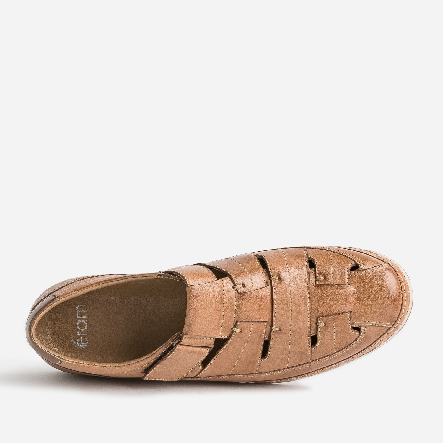 Sandale fermée marron en cuir