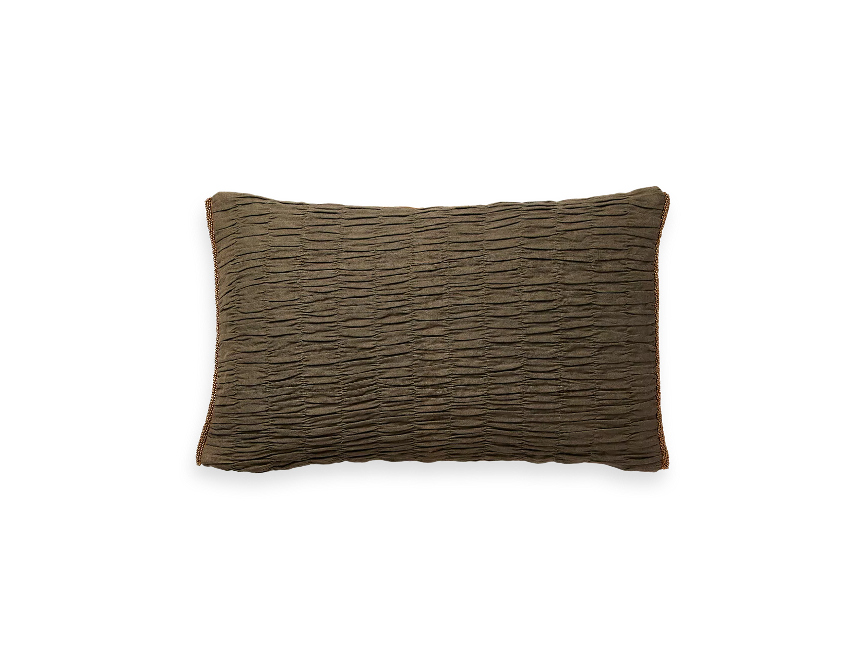 Housse de coussin Vellore smockée verte 50 x 30 cm