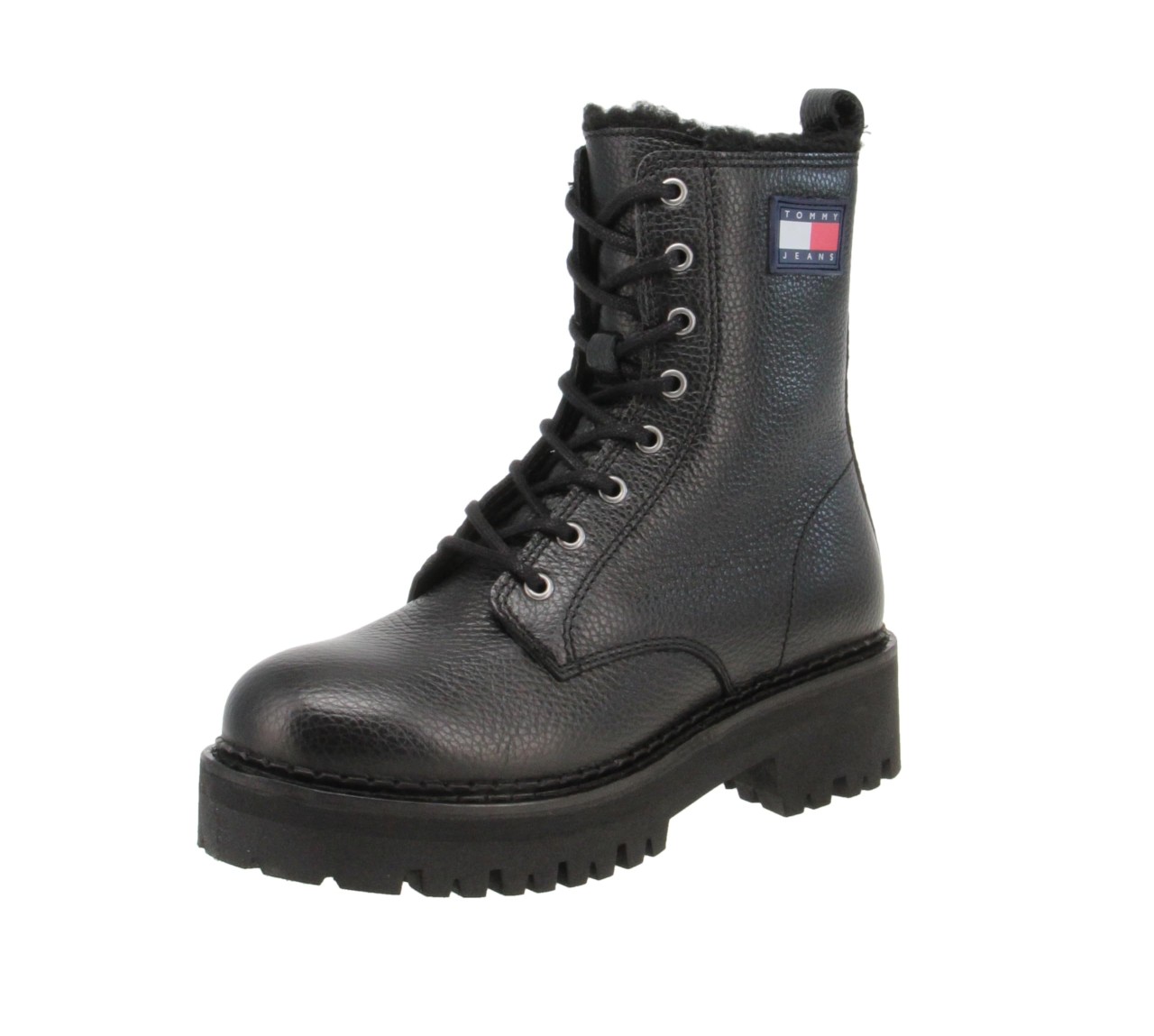 TOMMY HILFIGER Schnür-Stiefeletten schwarz TJW URBAN BOOT TUMBLED LTR WL