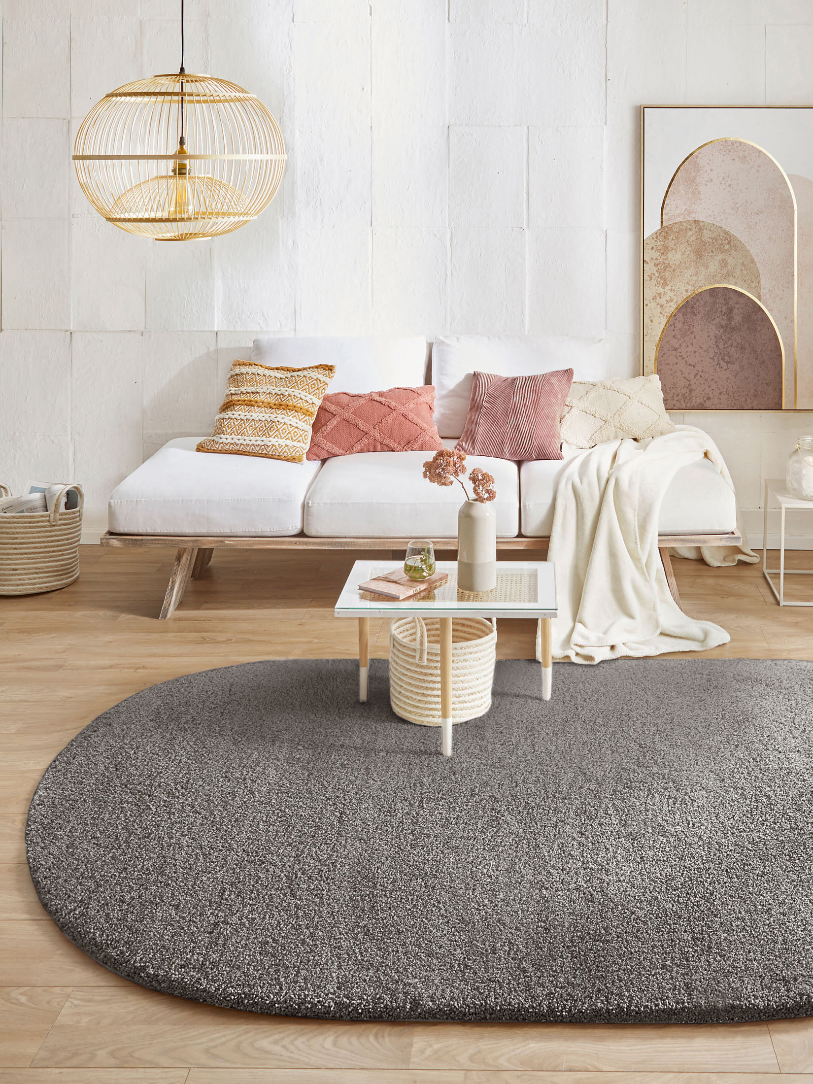 Lounge Hochflor-Teppich, Grau