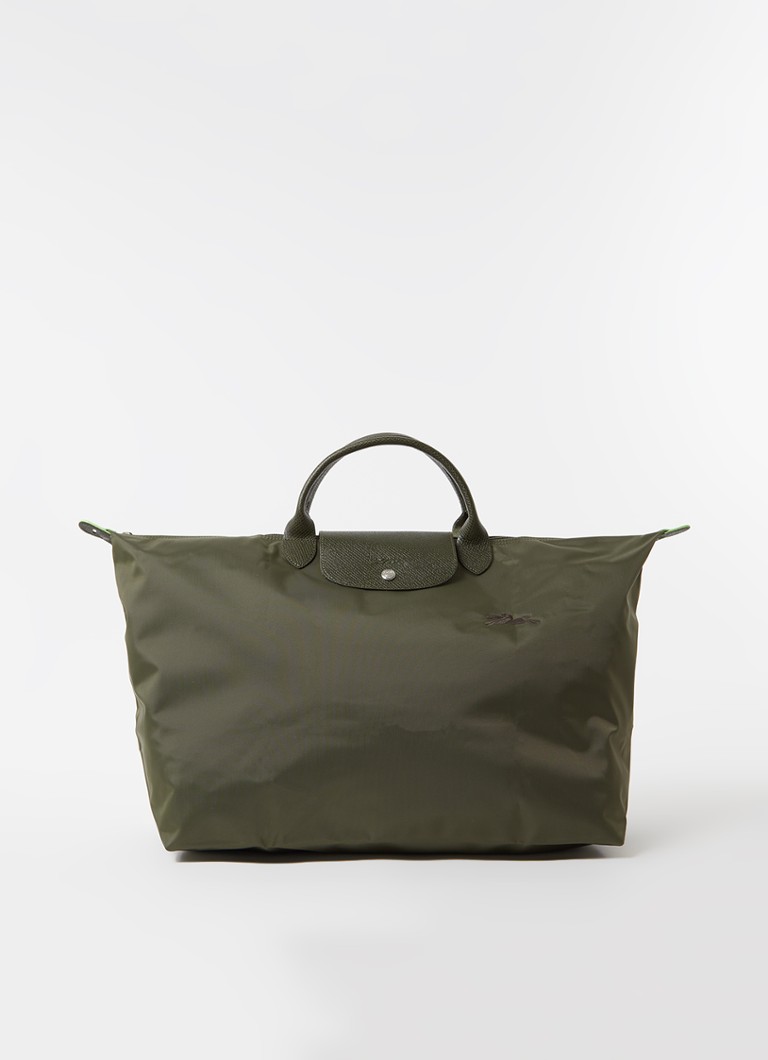 Longchamp Le Pliage L nedēļas nogales soma ar ādas detaļām