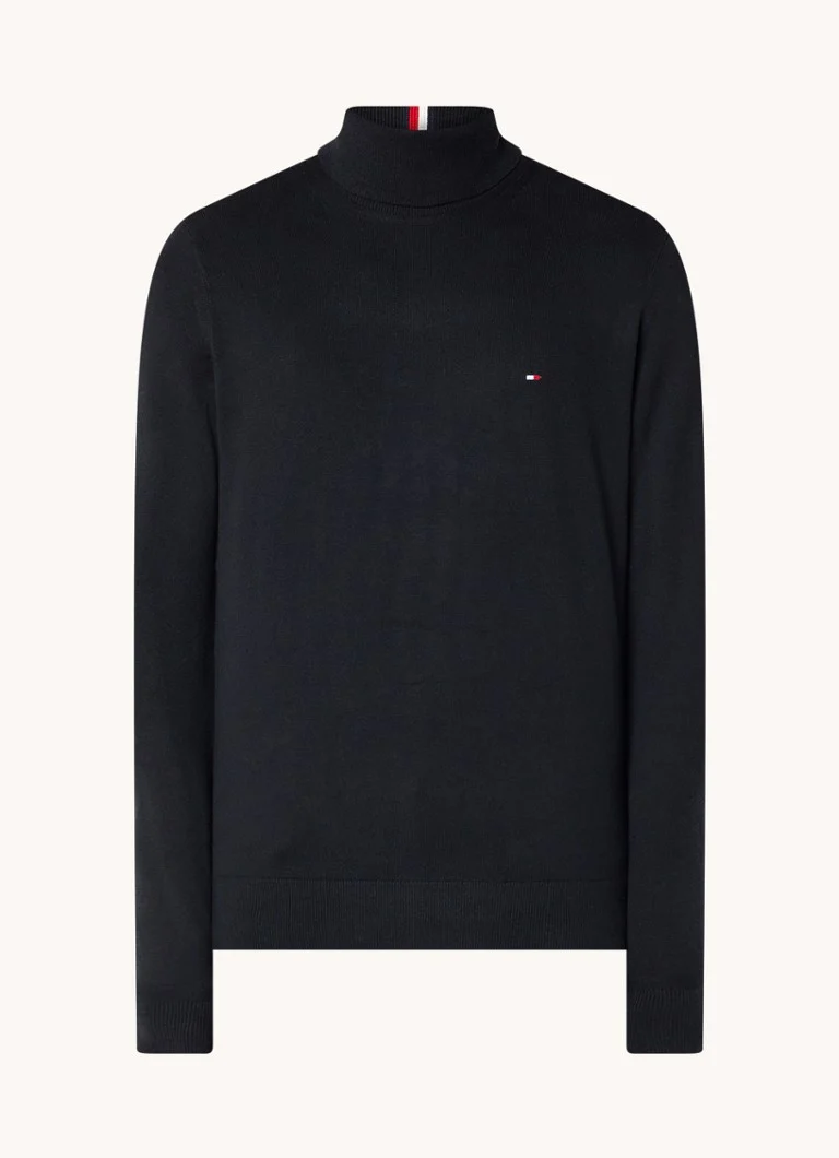 Tommy Hilfiger Fine-knit turtleneck in cashmere blend with logo embroidery