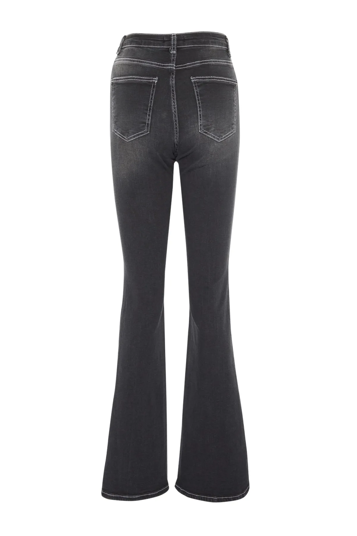 Trendyol Collection  Schwarze Schlagjeans mit hoher Taille TWOSS22JE0460