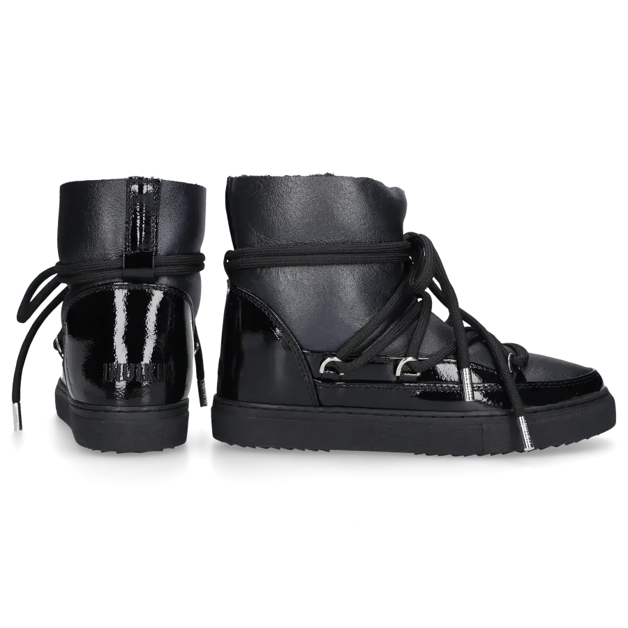 INUIKII - Snowboots GLOSS Lackleder - schwarz