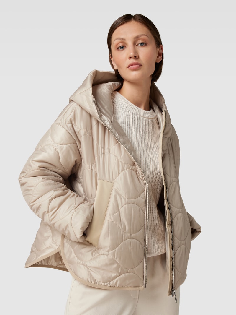 Jacke mit Steppnähten in beige