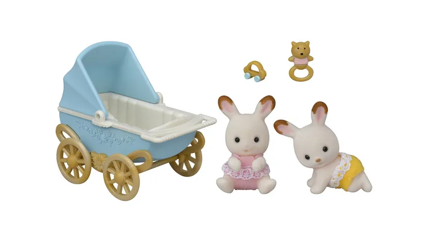 Sylvanian Families - Schokoladenhasen Zwillinge mit Kinderwagen