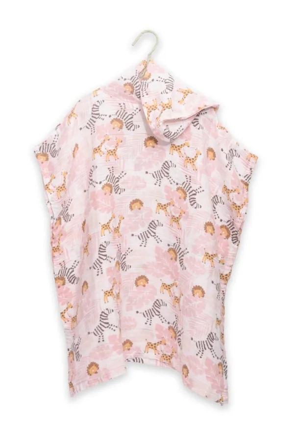 Messido  Bademantel Baby & Kind - Rosa - Tiermuster