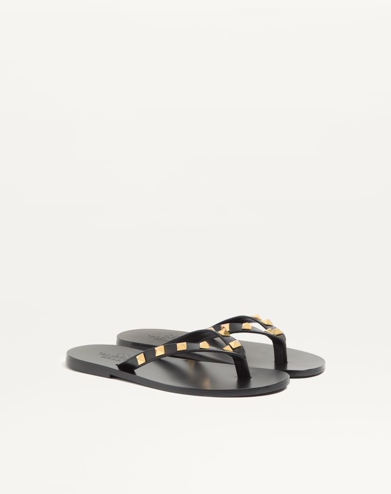 Rockstud Thong Sandal i kalveskind 05mm