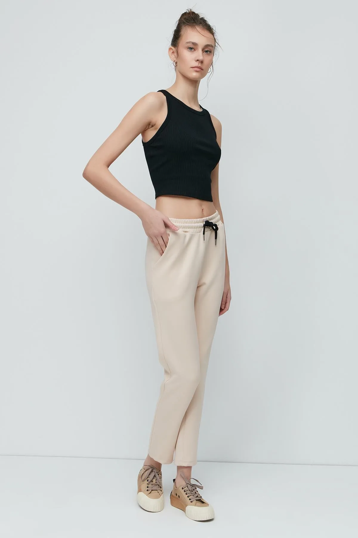 C&City  Jogginghose mit geradem Bein 801 Creme