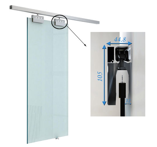 HOMCOM Glasschiebetür Schiebetür Tür Zimmertür mit Griffstange 77,5 x 205 cm