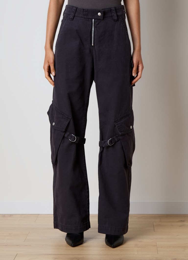 Pantaloni cargo cu talie joasă și croială largă, cu buzunare laterale, de la Acne Studios