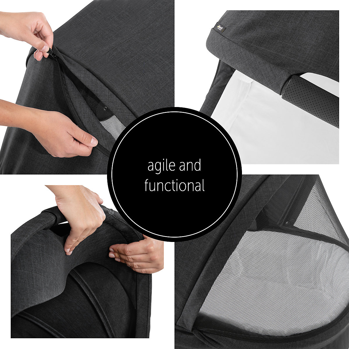 Kinderwagenaufsatz Colibri, Melange Black