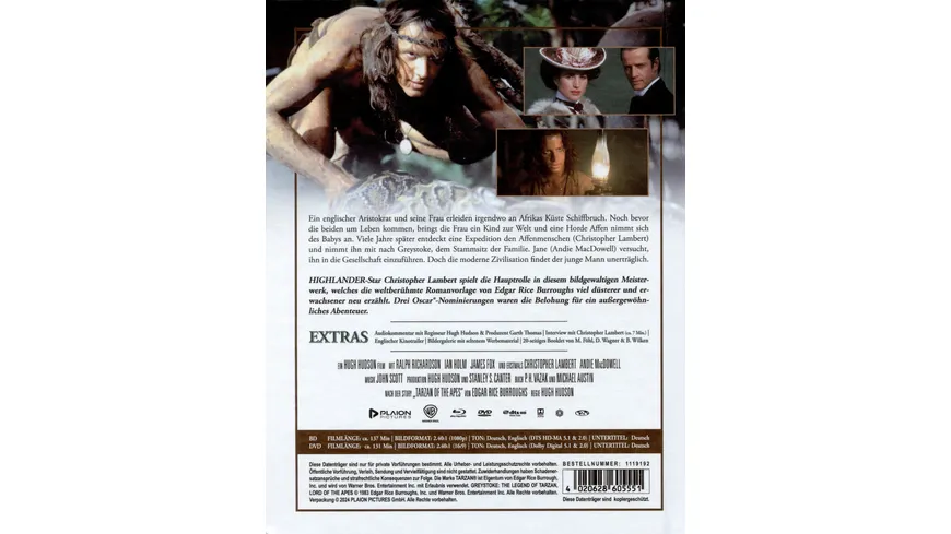 Greystoke - Die Legende von Tarzan, Herr der Affen - Mediabook  (Blu-ray+DVD)