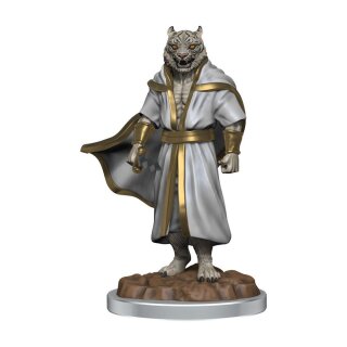 Critical Role Unpainted Miniatures: Male Human Sorcerer Merchant & Tiger Demon (2)