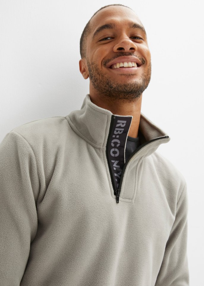 Fleeceshirt mit Reißverschlussöffnung