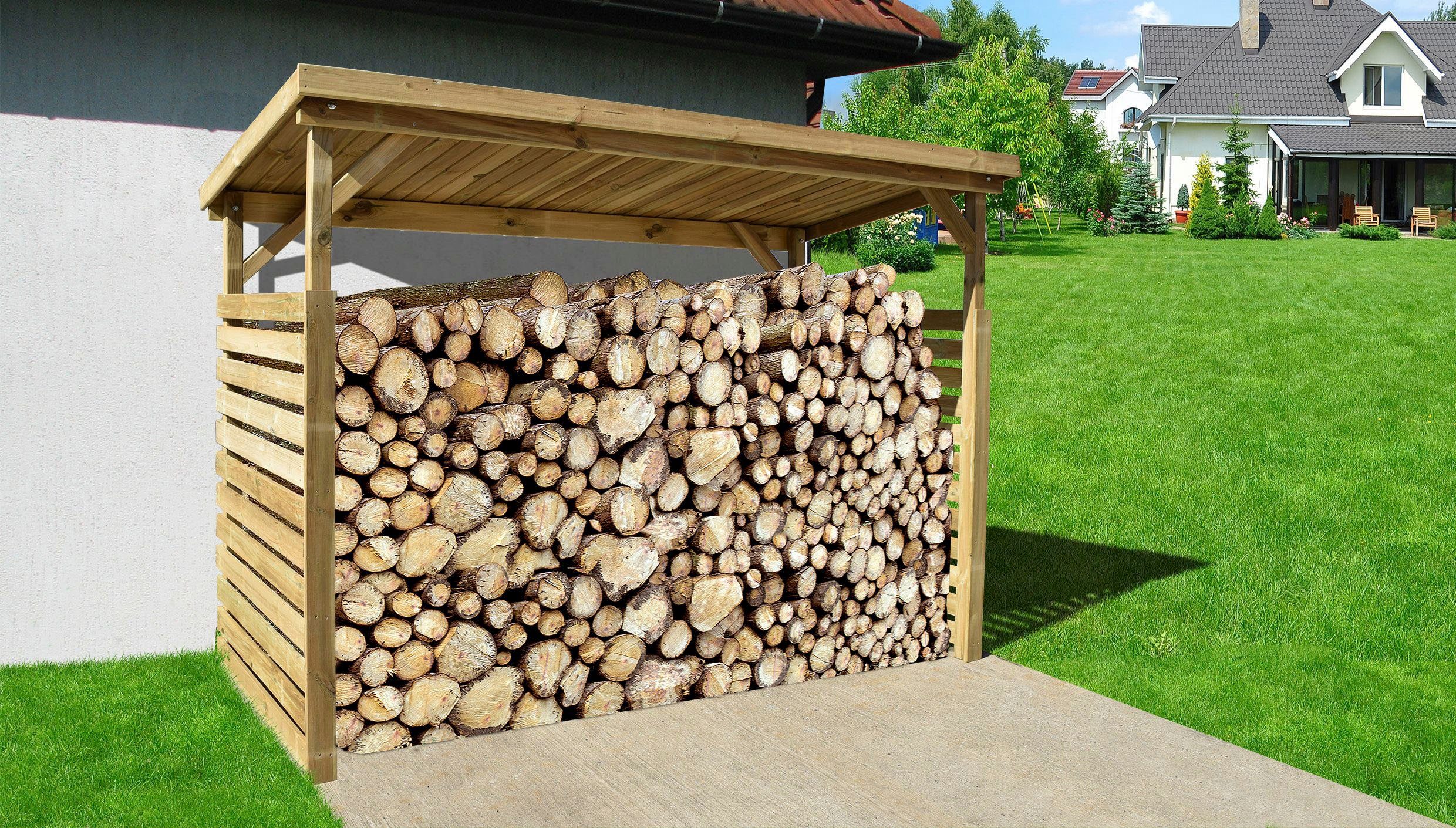 weka Kaminholzregal Brennholzlager 663 B Gr.2, BxTxH:310x130x204 cm, extrastabile 19 mm Glattkantbretter