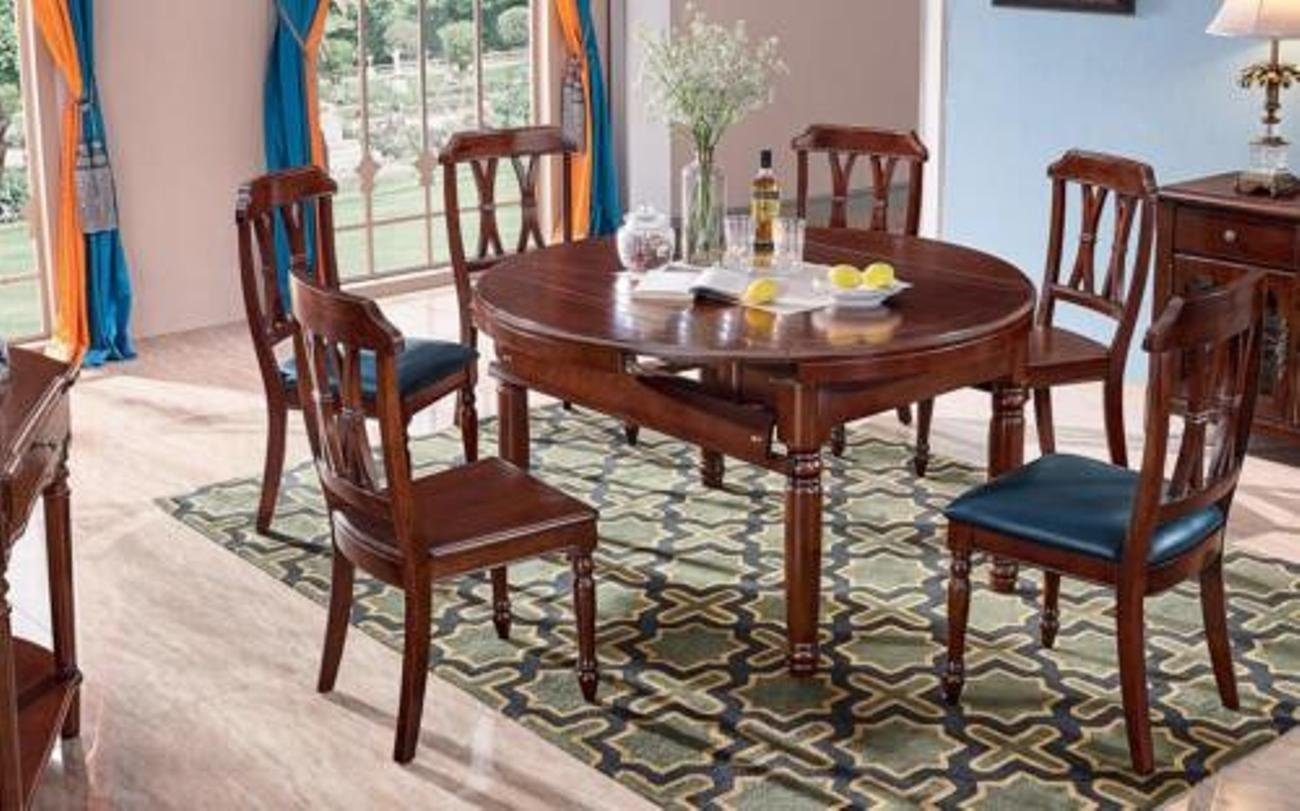 JVmoebel Esszimmer-Set, Garnitur Komplett Set Esstisch + 6 Stühle Esszimmer Gruppe Tisch