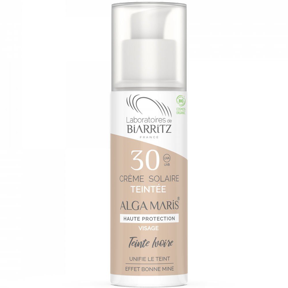 Laboratoires Biarritz Sonnenschutzcreme Alga Maris Getönte Sonnencreme LSF elfenbein, 50 ml