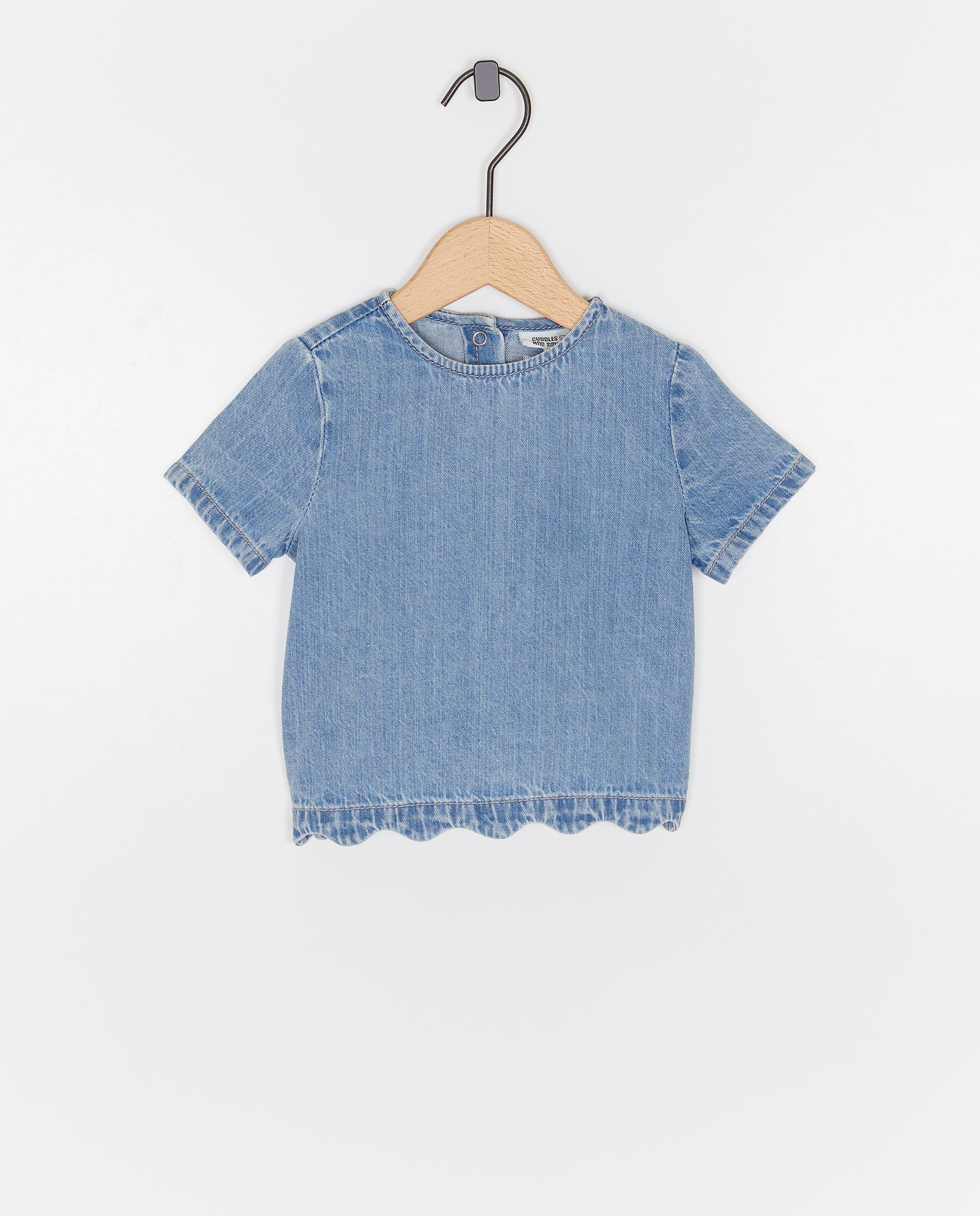 Bluză din denim Cuddles and Smiles albastru deschis