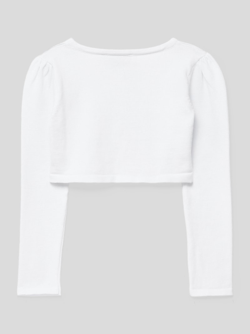 Cropped Strickjacke mit Zierperlenbesatz in offwhite