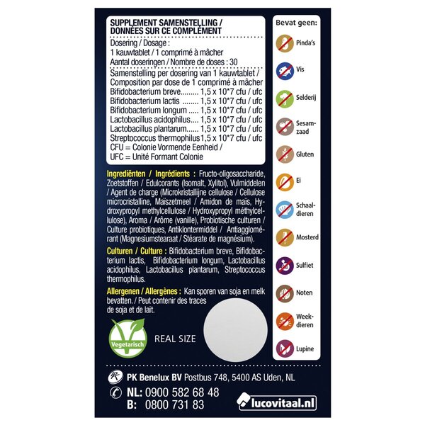 Lucovitaal Probioottisekoitus kuudesta bakteerikannasta 30 kpl