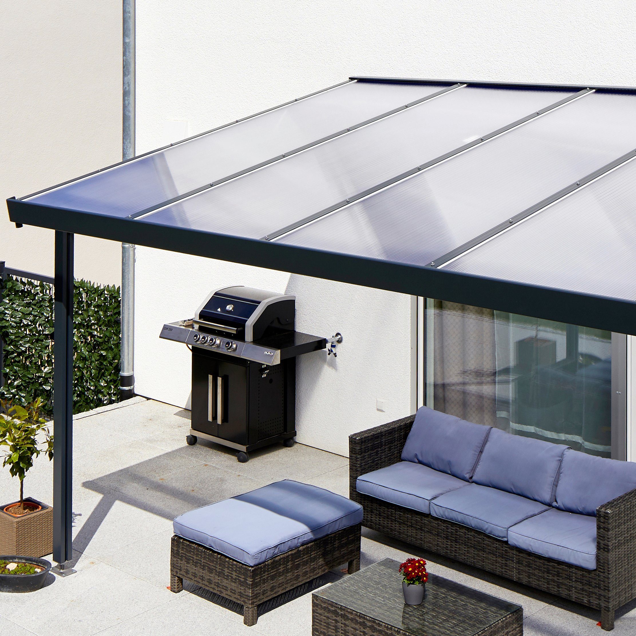 GUTTA Terrassendach Premium, BxT: 611x406 cm, Bedachung Doppelstegplatten, BxT: 611x406 cm, Dach Polycarbonat klar