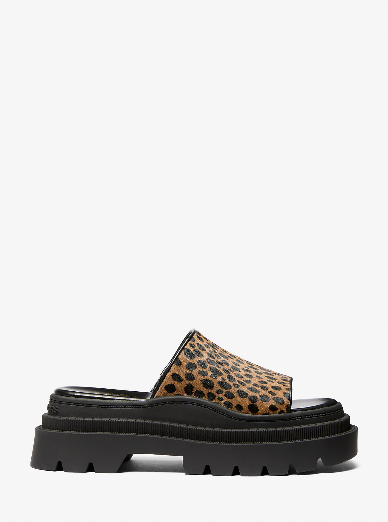 Kendra Cheetah Print Calf Hair Platform Slide Sandaler - HUSK MULTI